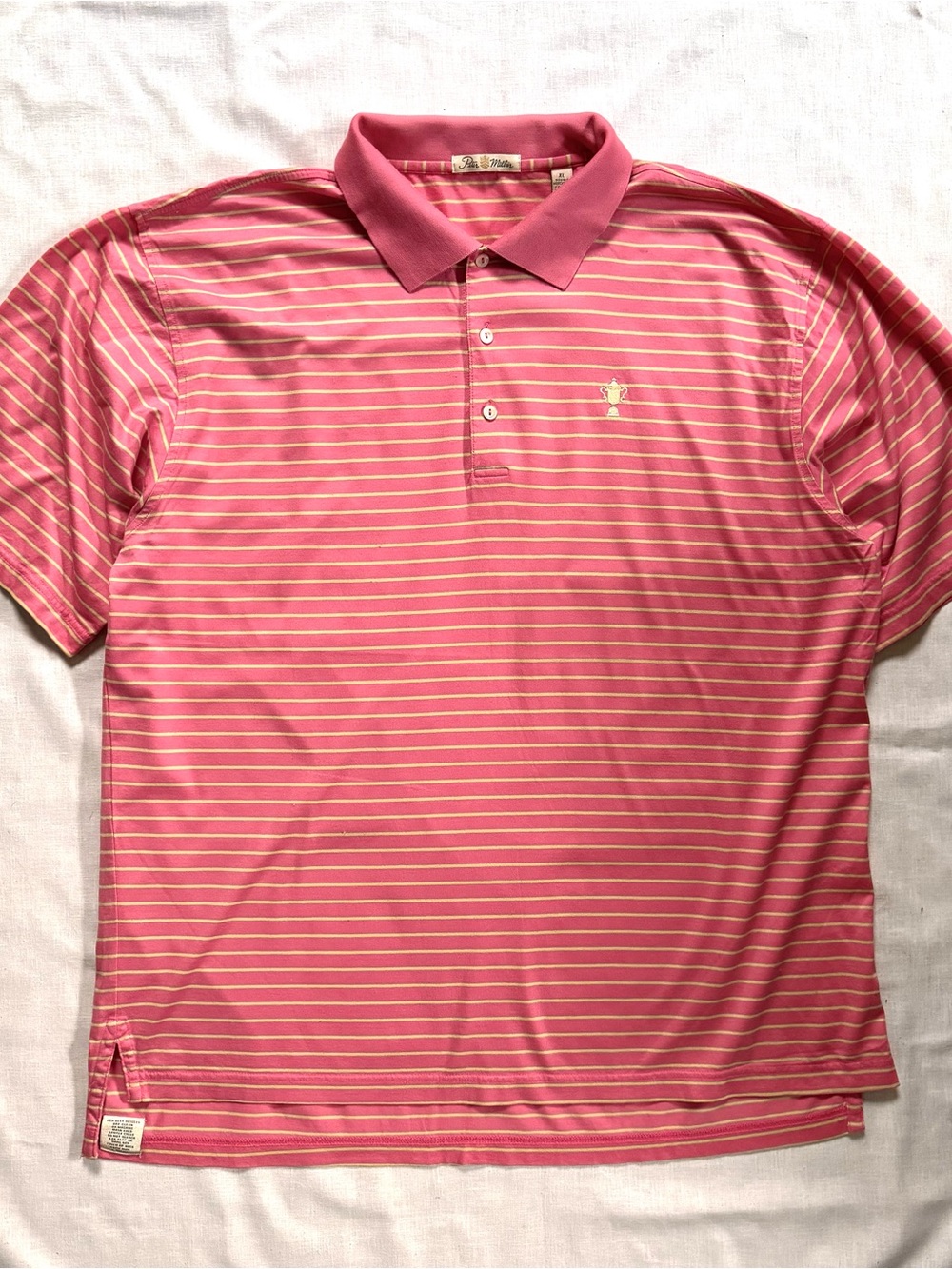 Peter Millar Pink Yellow Blue Striped Polo